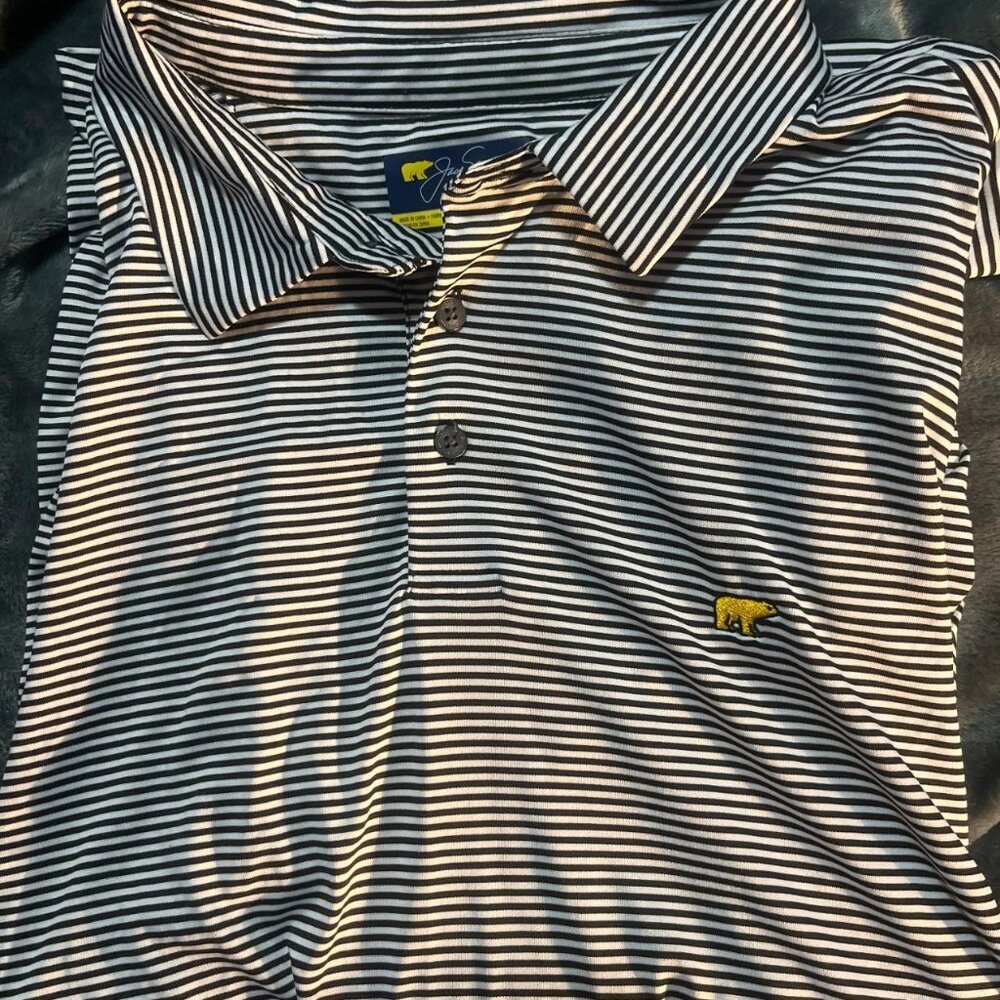 Black and White Striped Ben Sherman Polo Shirt